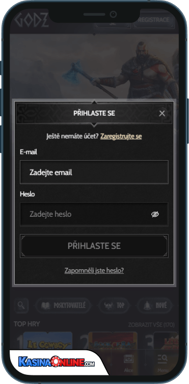 Godz Кasino Přihlášení