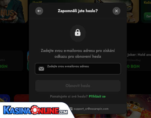 OscarSpin Kasino Problémy s přihlášením