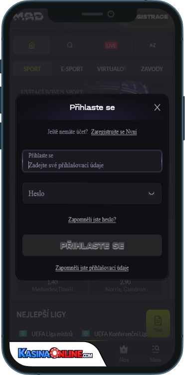Mad Kasino Přihlášení