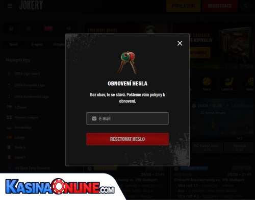 Jokery Кasino Problémy s přihlášením