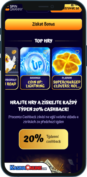 SpinGranny Кasino Mobilní aplikace
