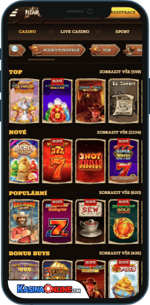 Lizaro Кasino Mobilní aplikace