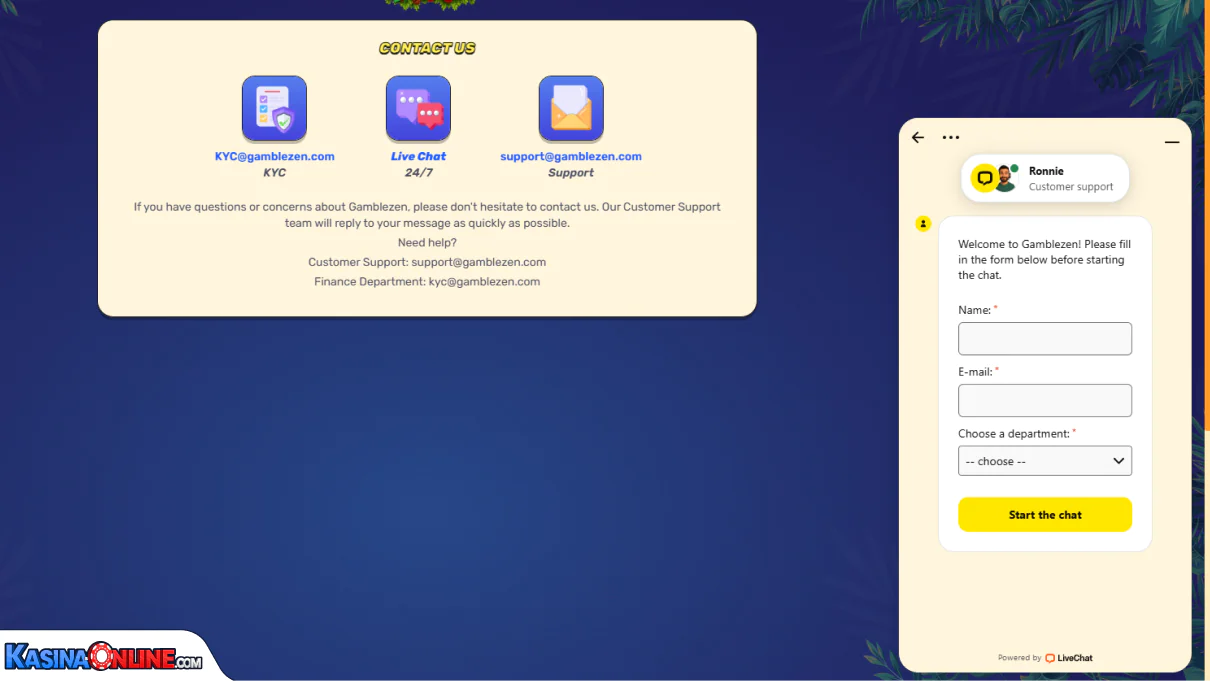 GambleZen Кasino Zákaznická podpora
