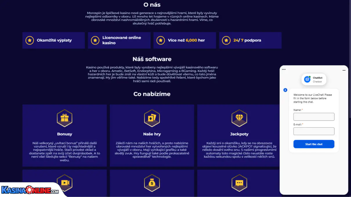 Morospin Кasino Zákaznická podpora