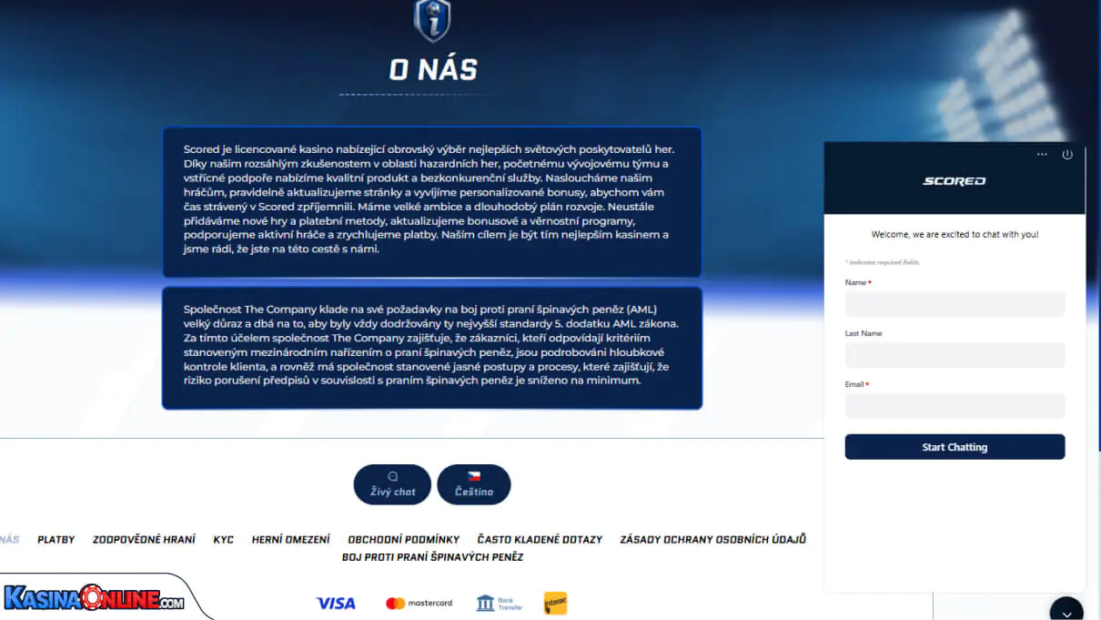Scored Кasino Zákaznická podpora