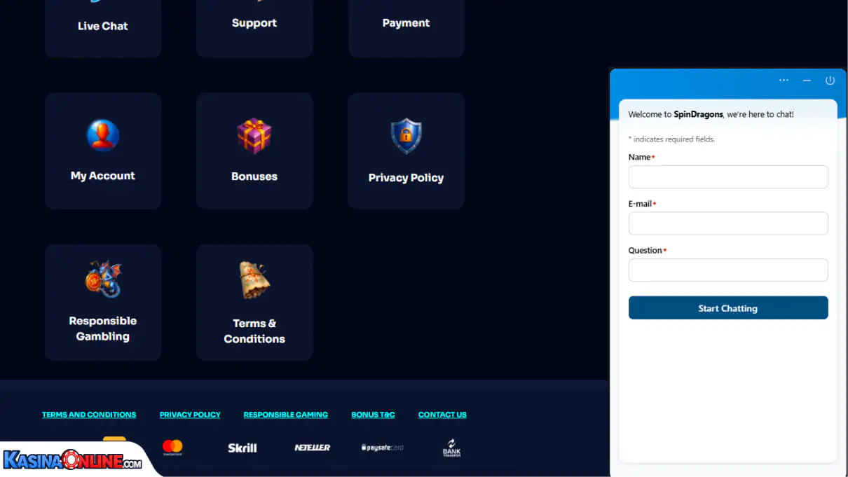 SpinDragons Кasino Zákaznická podpora