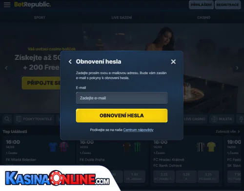 BetRepublic Кasino Problémy s přihlášením