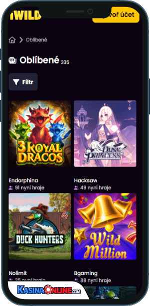 iWild Кasino Mobilní aplikace