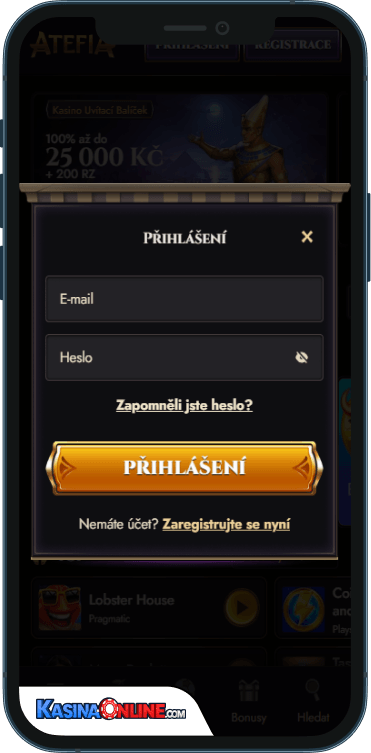 Atefia Кasino Přihlášení