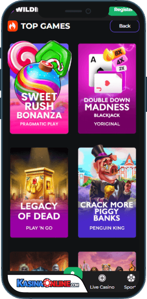 Wildies Кasino Mobilní aplikace