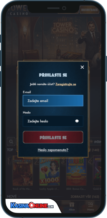 TowerCasino Přihlášení