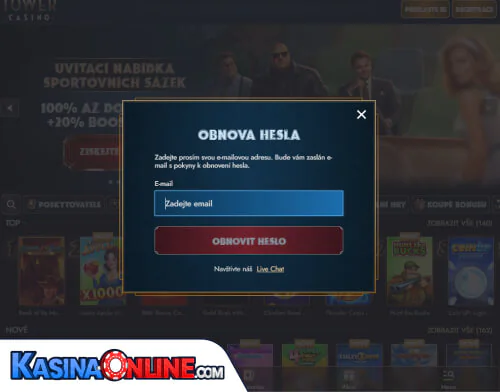 TowerCasino Problémy s přihlášením